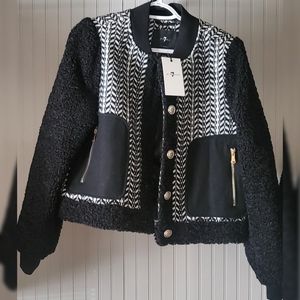 7 For All Mankind Tweed and Sherpa Jacket